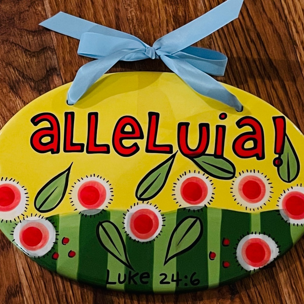 Lorrie Veasey Our Name is Mud Ceramic Wall Hanging - “alleluia!”